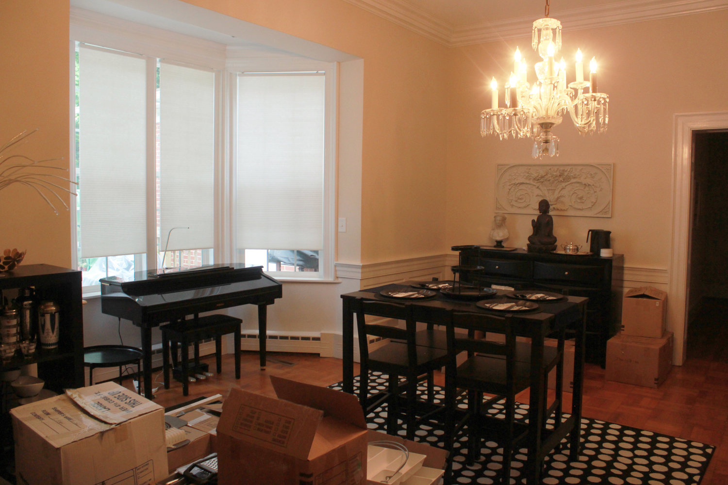 Boxes lay unpacked in he dining room of the house formerly owned by actress Frances Bavier in Siler City, which is now being rennovated by current owner Kathy Nail.